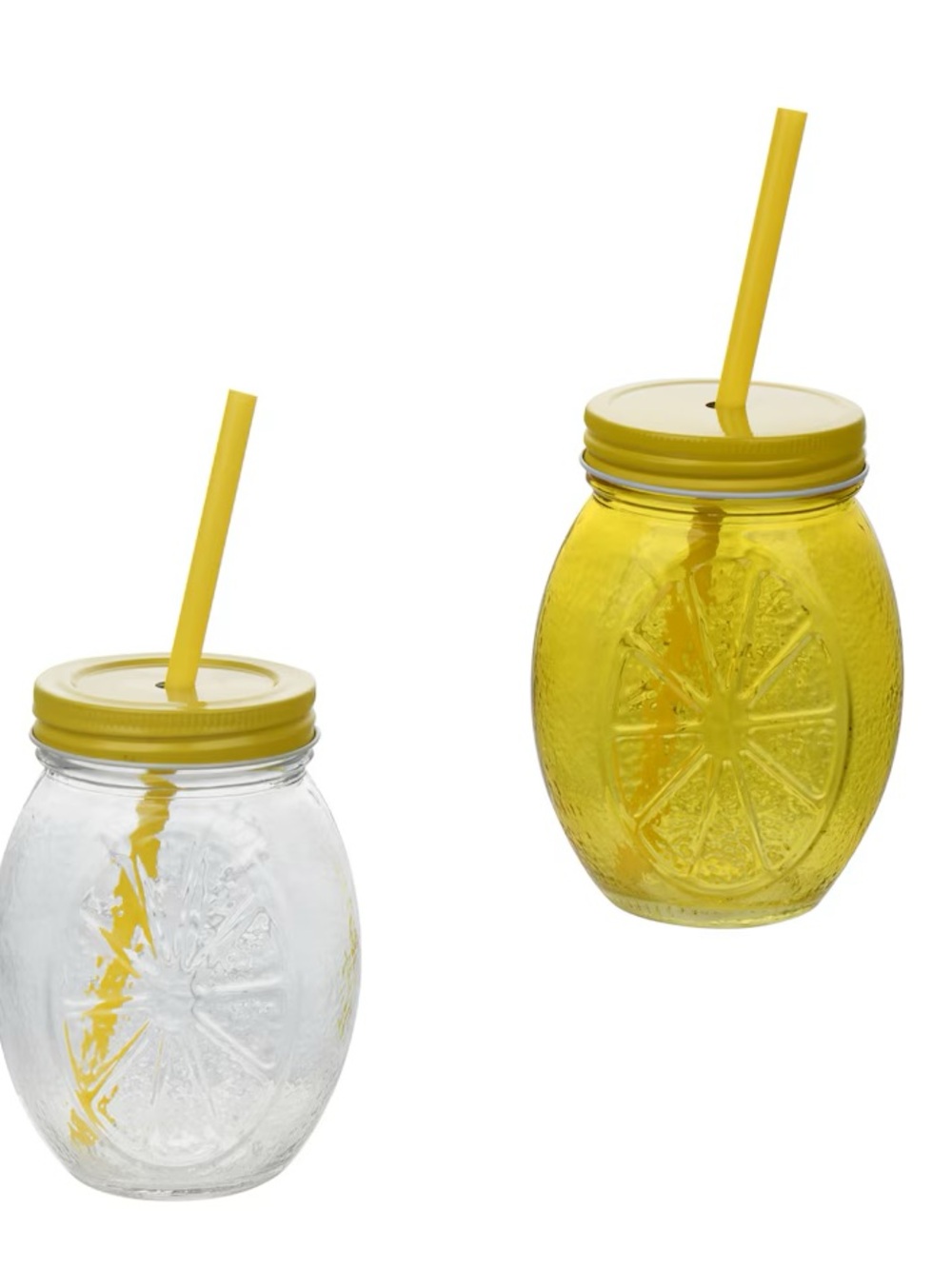 NEW Viral Lemon Embossed Mason Jar Glass Tumbler Set 🍋🍋